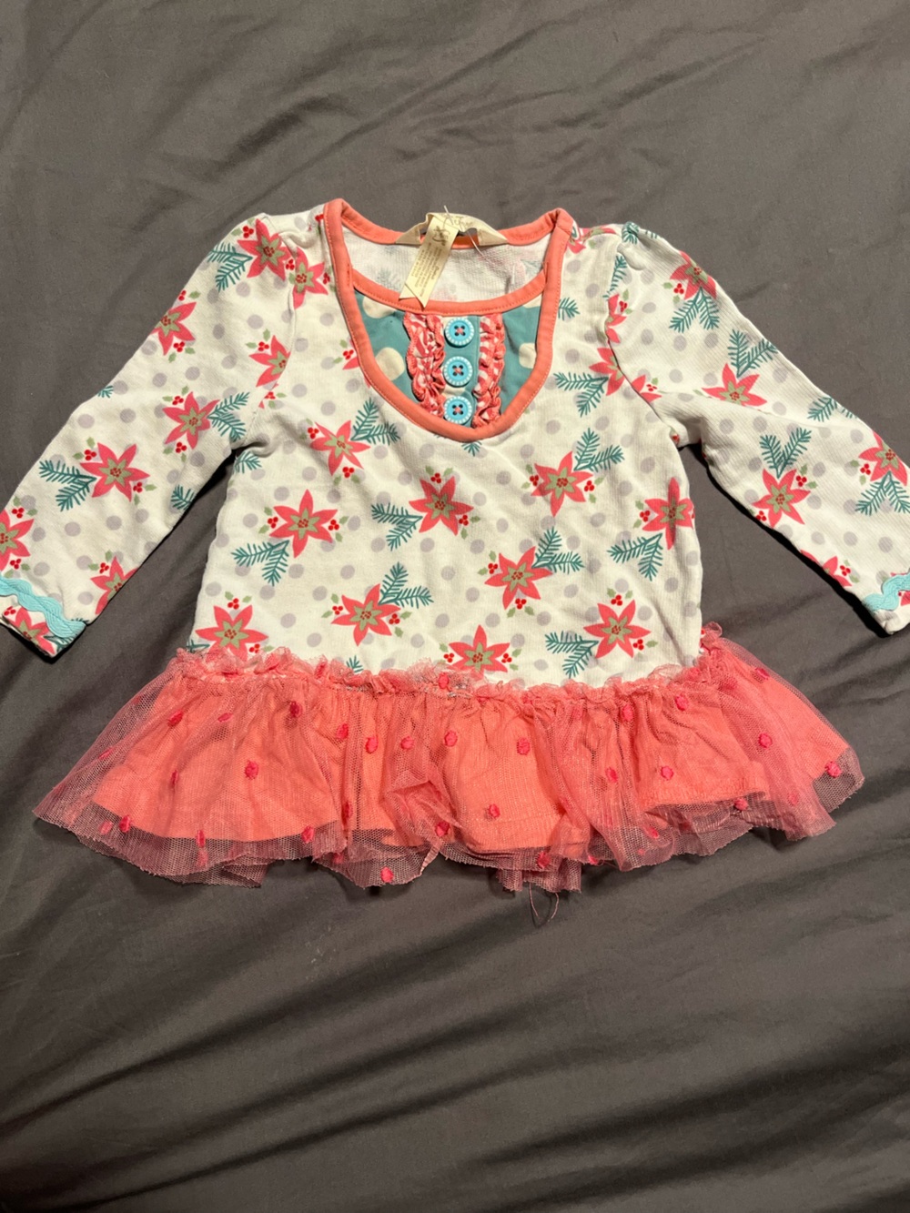 Matilda Jane Coral and Teal Christmas Top